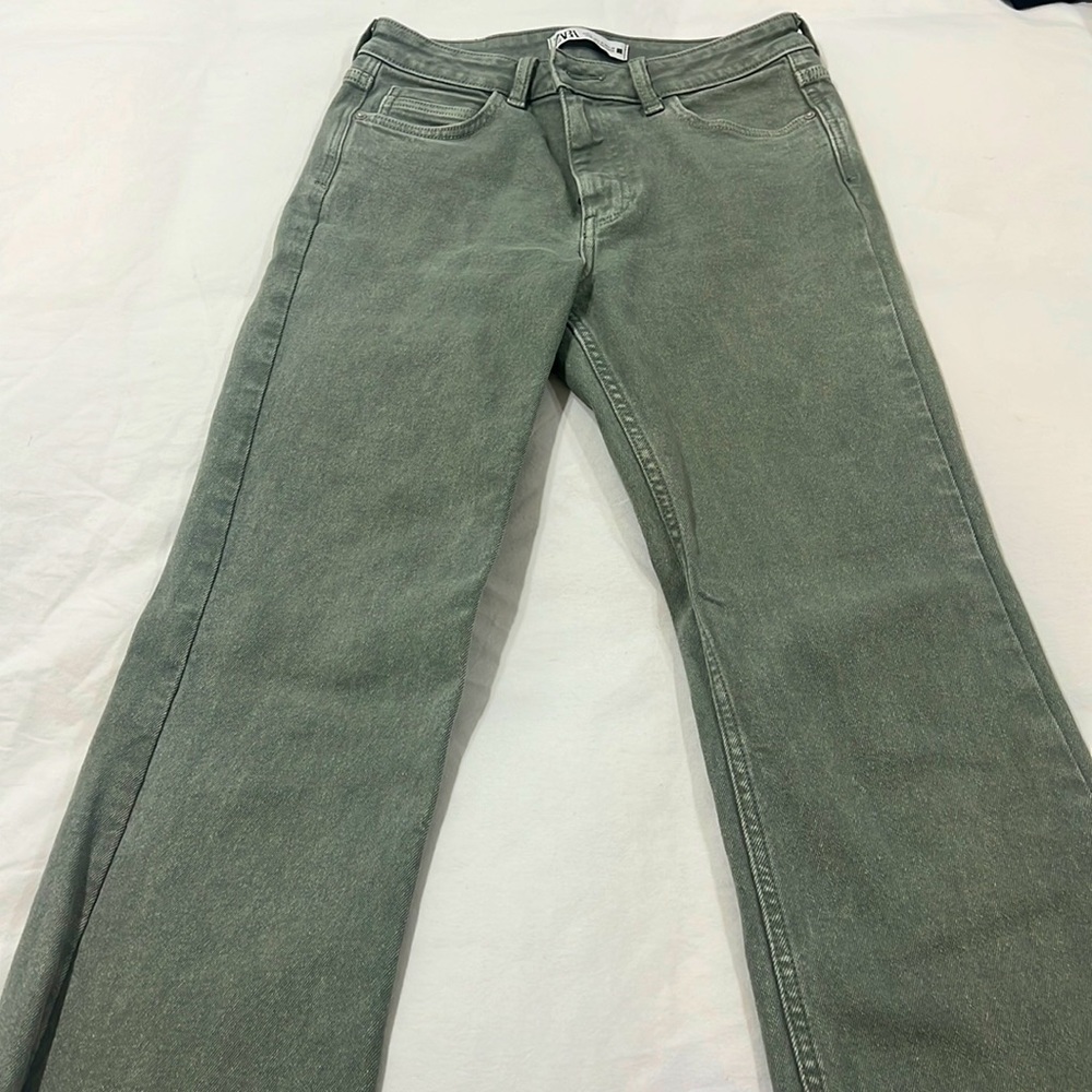 Zara green jeans, size 4, worn once
